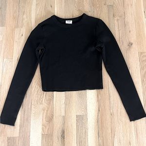 Black Cotton on cropped long sleeve. Size XS